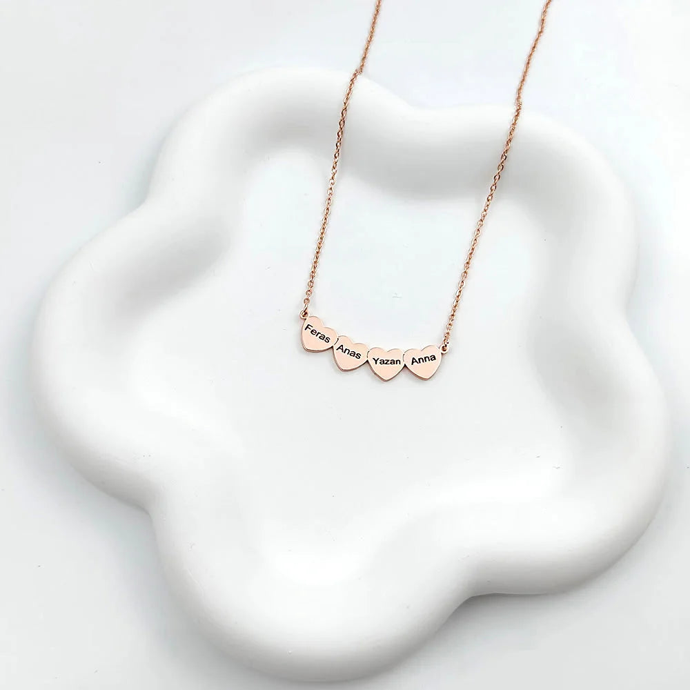Collier Cœur Jusqu'à 5 Prénoms